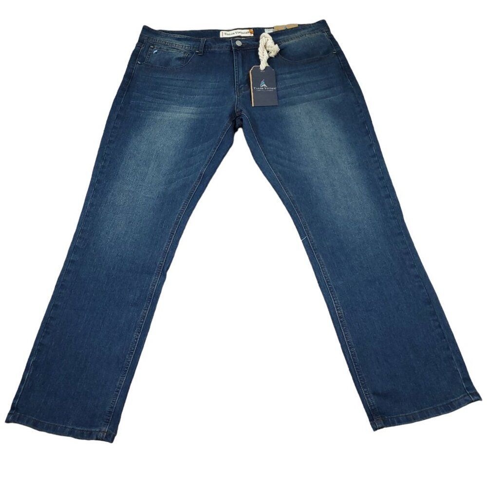Tailor Vintage Canaan Slim Fit Stretch Jeans Men's Size 38 x 30 Dark Wash Blue